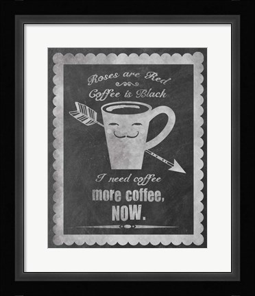 Framed Roses Coffee Print