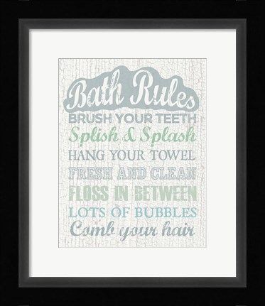 Framed Bath Rules Print