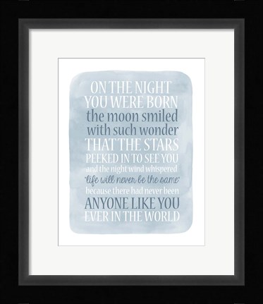 Framed Boy Night Born Print