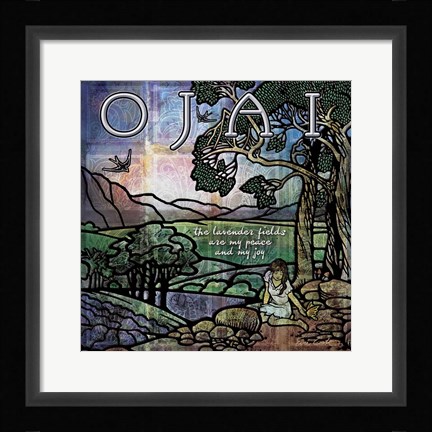 Framed Lavender Fields Of Ojai Print