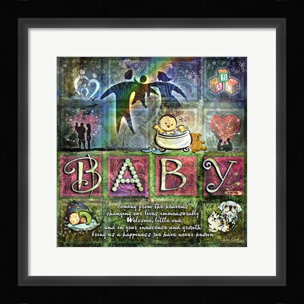 Framed Welcome Baby Girl Print