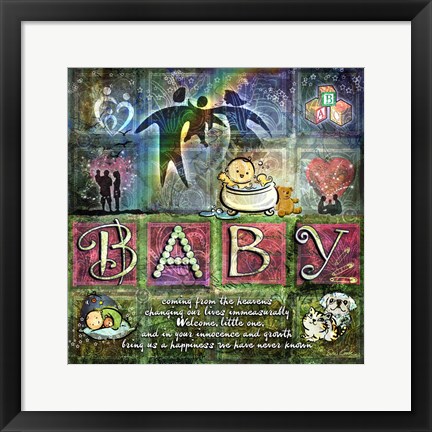 Framed Welcome Baby Girl Print