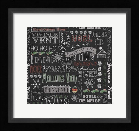 Framed Chalk Christmas F Patt Print