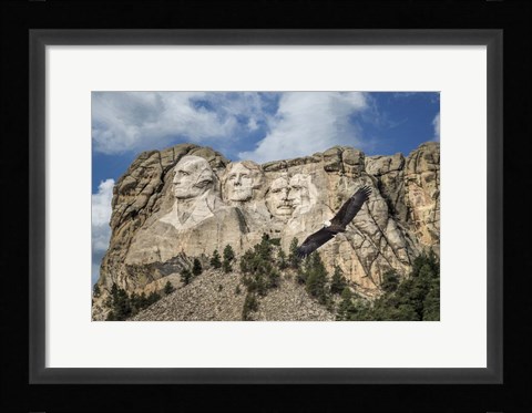 Framed Mount Rushmore And Eagle Print