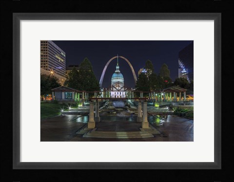 Framed St. Louis At Night Print