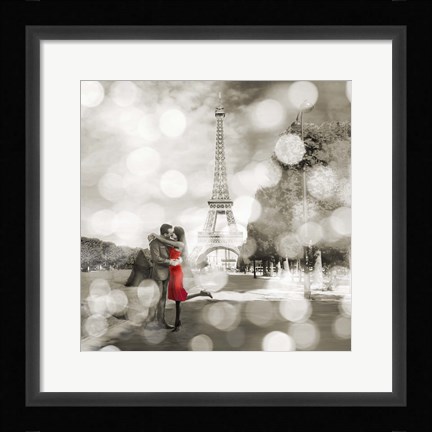 Framed Boulevard of Trees  (detail, BW) Print