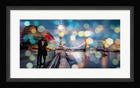 Framed Kissing in London Print