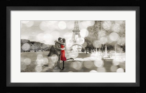 Framed Boulevard of Trees  (detail, BW) Print