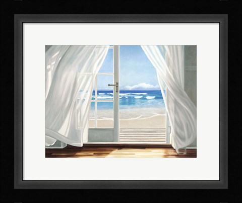 Framed Window by the Sea Print