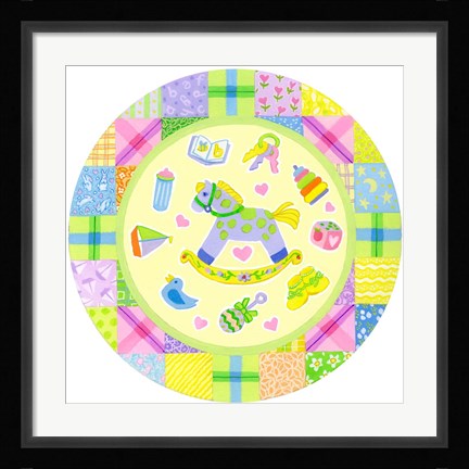 Framed Baby Theme Round Print