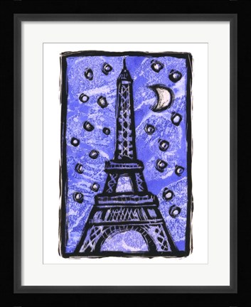 Framed Eiffel Tower Moon Print