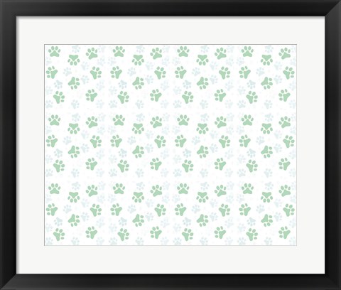 Framed Fun Kitties Pawprints Pattern Print