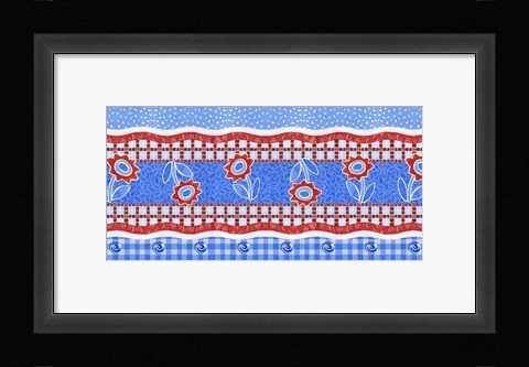 Framed Red White + Blue Border Print