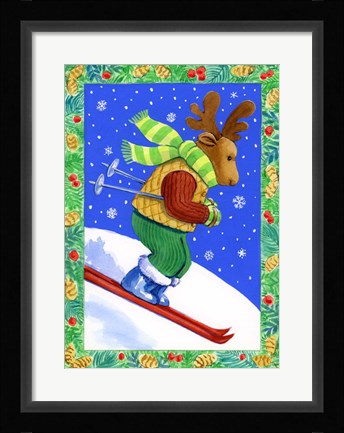 Framed Downhill Racer Moose Print