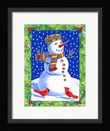 Framed Joyful Snowman Print