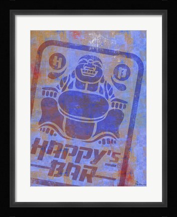 Framed Happy Bar Print