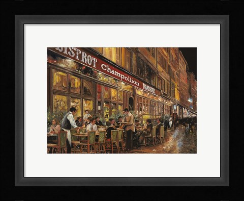 Framed Bistrot Champollion Print