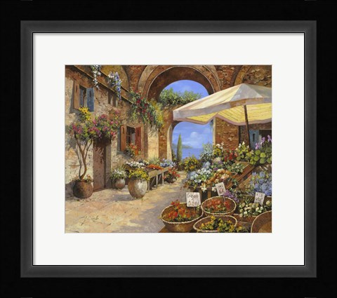 Framed Il Mercato del Lago Print