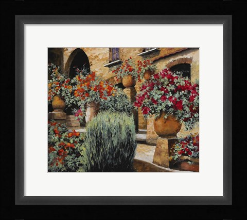 Framed I Gerani Sulla Scala Print