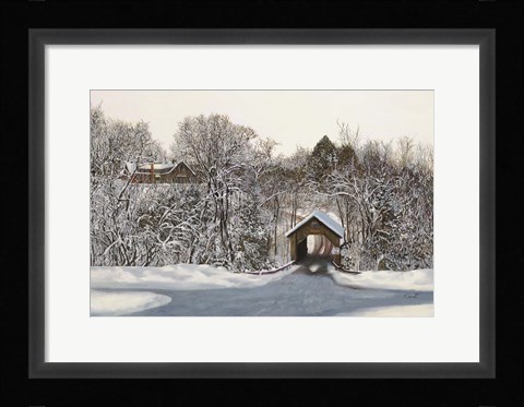 Framed 0366 - Il Ponte di Legno Coperto Print