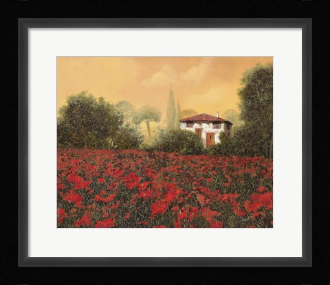 Framed La Casa e i Papaveri Print