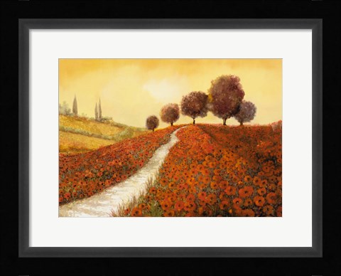 Framed La Collina dei Papaveri Print