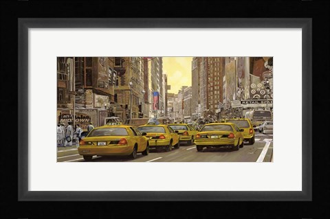 Framed Taxi a New York Print