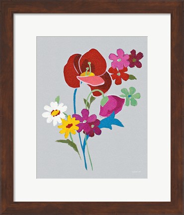 Framed Alpine Bouquet II Gray Print