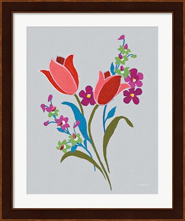 Framed Alpine Bouquet IV Gray Print