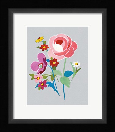 Framed Alpine Bouquet I Gray Print