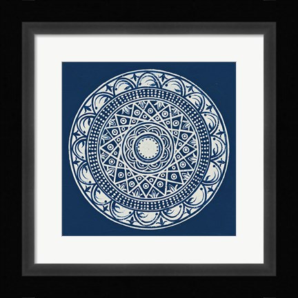Framed Seville III Dark Blue FB Print