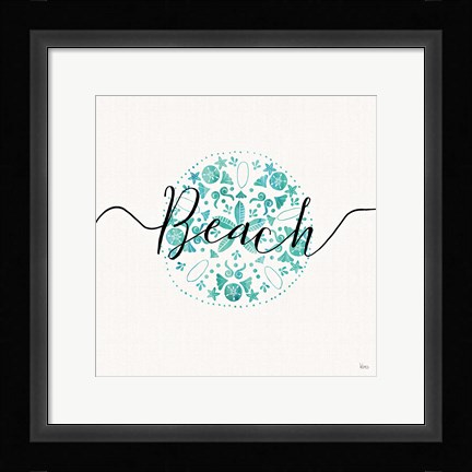 Framed Sea Charms II Teal Print