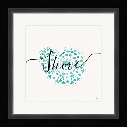 Framed Sea Charms IV Teal Print