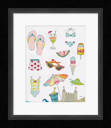 Framed At the Beach I v2 Print