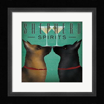 Framed Double Shepherd Martini Print