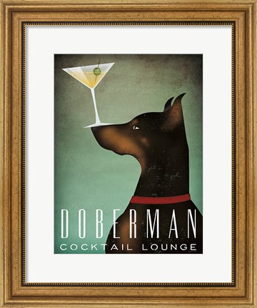 Framed Doberman Martini Print