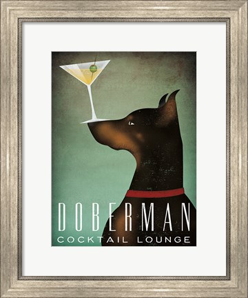 Framed Doberman Martini Print
