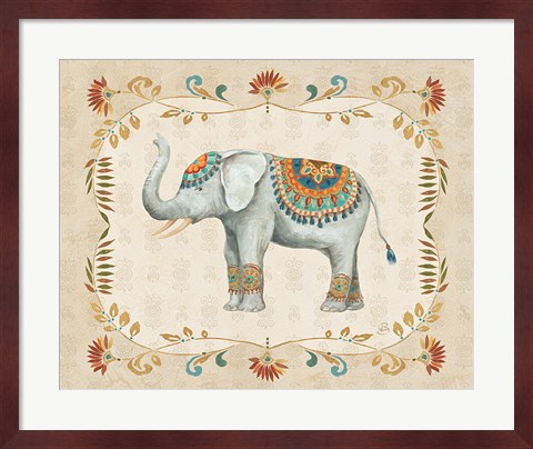Framed Elephant Walk III Print