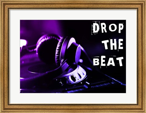 Framed Drop The Beat - Purple and Blue Print
