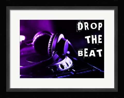 Framed Drop The Beat - Purple and Blue Print