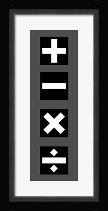 Framed Math Symbols Wall Scroll - Black Print