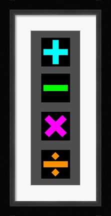 Framed Math Symbols Wall Scroll - Colorful Symbols Print