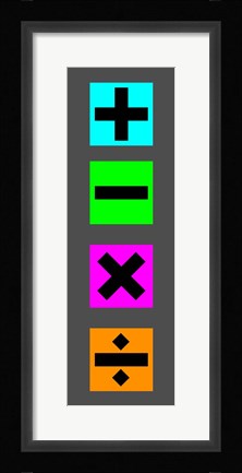 Framed Math Symbols Wall Scroll - Colorful Boxes Print