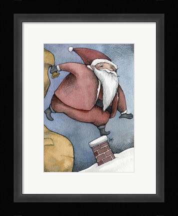 Framed Santa I Print