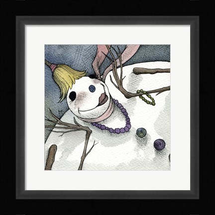 Framed Snowman III Print