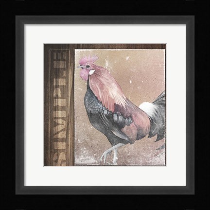 Framed Rooster I Print