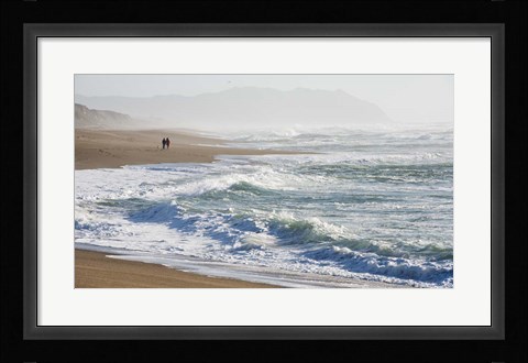 Framed Walk On The Beach Print