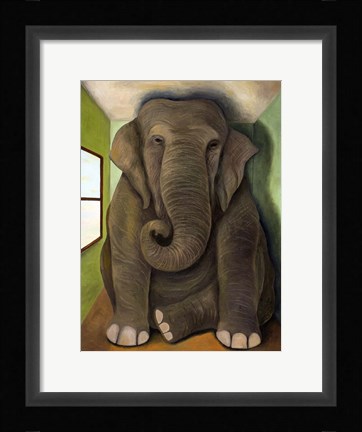 Framed Elephant In A Room Print