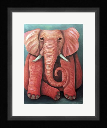 Framed Pink Elephant Print