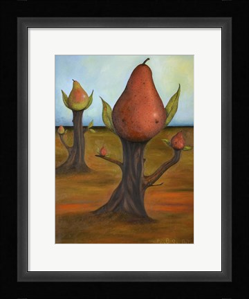 Framed Surreal Pear Trees 4 Print